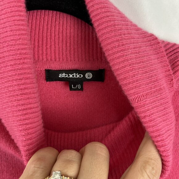 Studio E Cashmere Pink Turtleneck Sweater Women's Size L - Picture 4 of 8